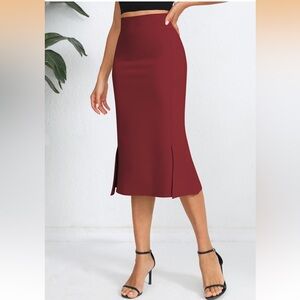 *NWT! URBAN COCO “Lady In Red” Women's Pencil-Flare Skirt, SZ-M